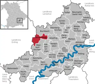 Kaart van Schwindegg