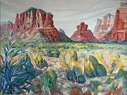Sedona fleuri, schilderij