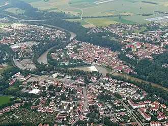 Landsberg am Lech van boven gezien