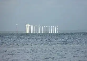 Windmolenpark voor de kust van Puttalam