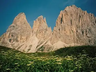 De Sassolungo vanaf de Sellapas