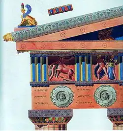 Detailreconstructie (1836) van het Griekse Parthenon door kunsthistoricus Gottfried Semper