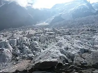 Seracs, Bossons-gletsjer, zuidoostelijk Frankrijk