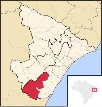 Ligging van de Braziliaanse microregio Boquim in Sergipe
