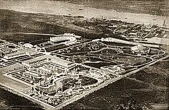 Het tentoonstellingsterrein uit de lucht