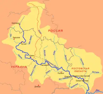 Oskol / Oskil (in het rood)