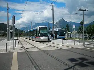 Eindpunt van tramlijn C naar Grenoble
