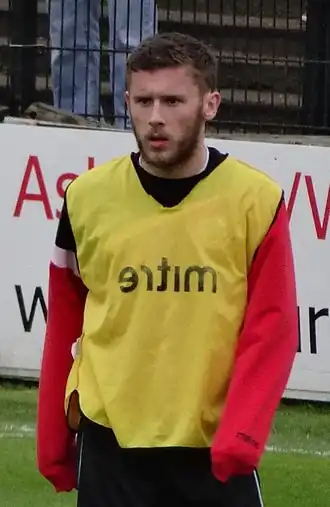 McCartan tijdens een training van Accrington Stanley in 2014