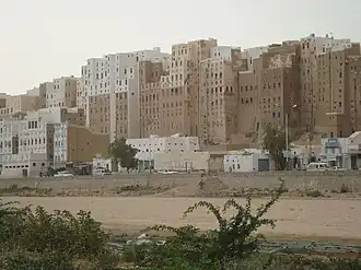 Gebouwen in Shibam.