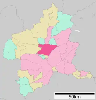 Situering van Shibukawa in de prefectuur  Gunma