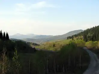 De berg Moestag gezien vanaf Tasjtagol