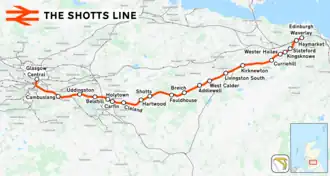 Shotts Line op de kaart