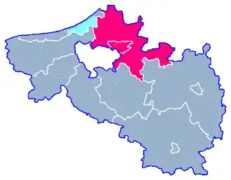 Ligging van de gemeente binnen de powiat