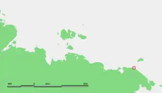 Locatie van de kaap in Noordoost-Siberië