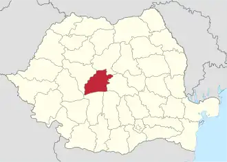 Locatie van district Sibiu in Roemenië
