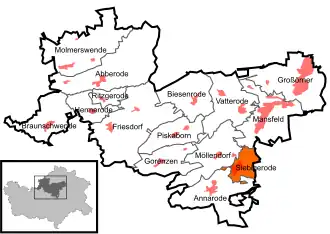 Kaart van Siebigerode