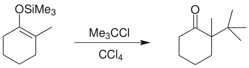 Alkylering van een silylenolether