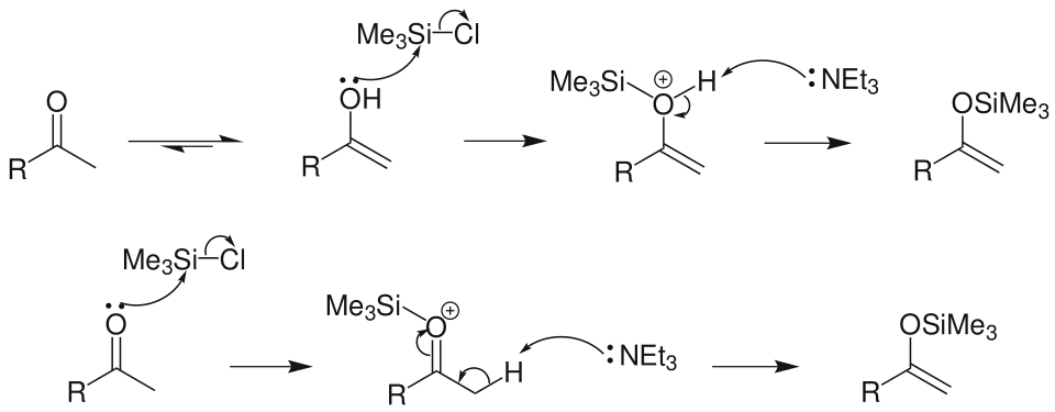 Synthese van een silylenolether.