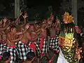 Ravana vangt Sita (voorstelling op Bali).