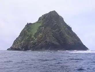 Skellig Michael vanuit het zuiden