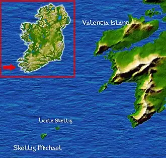 Kaart van ValentiaOilean Dairbhre