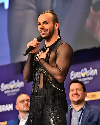 Kalezić tijdens het Eurovisiesongfestival 2017