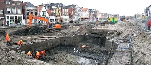 De sluis tussen Damsterdiep en Schuitendiep opgegraven in 2007