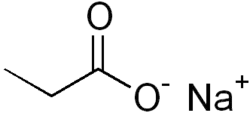 Structuurformule van natriumpropionaat