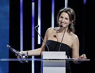 Solange Cicurel tijdens de Magritte du cinéma-uitreiking in 2018