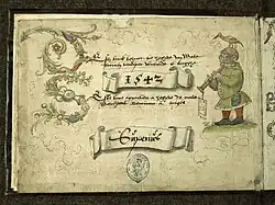 Titelblad van het stemboek voor de zangstem van de superius