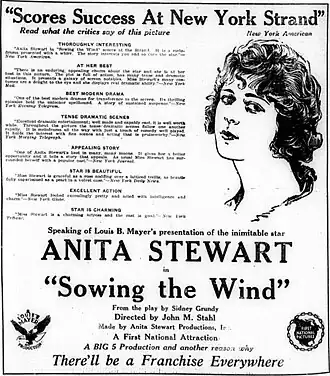 Advertentie voor Sowing the Wind