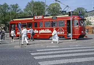 Spårakoff cafétram ("rijdende pub")Kauppatori