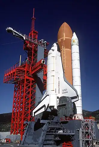 Spaceshuttle Enterprise op Vandenberg AFB