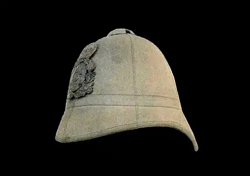 Tropenhelm die in de tweede helft van de 19de eeuw in Spaans-Oost-Indië en later in de Spaans-Amerikaanse Oorlog werd gebruikt