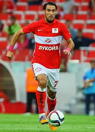 Popov in het tenue van Spartak Moskou in 2015.