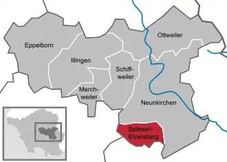 Kaart van Spiesen-Elversberg