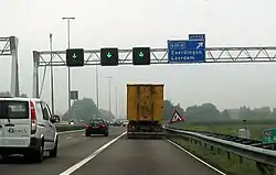 Voormalige spitsstrook op A2 bij Everdingen (2004)