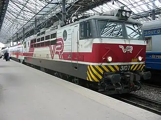 VR locomotief 3107 op 17 april 2003 te Helsinki