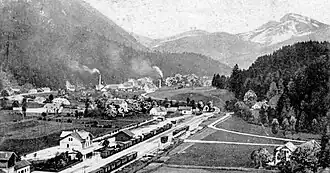 Historische afbeelding van de plaats op een briefkaart