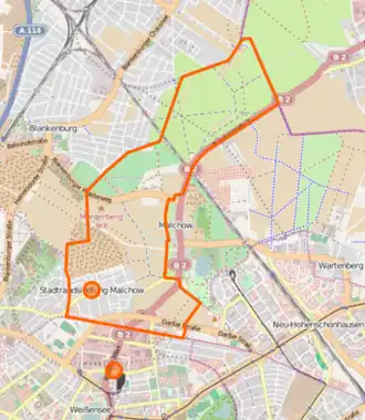 Kaart van Stadtrandsiedlung Malchow