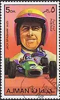 Postzegel met Sir Jack Brabham (1926-2014)