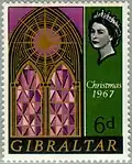 Kerstpostzegel uit Gibraltar, 1967