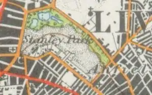 Een kaart van Stanley Park in 1945.