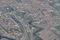 Het station vanuit de lucht