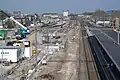 Het station tijdens de verbouwing vanuit het zuiden
