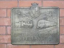 Plaquette ter gelegenheid van de elektrificatie van de spoorlijn Zwolle - Leeuwarden/Groningen, 17 mei 1952