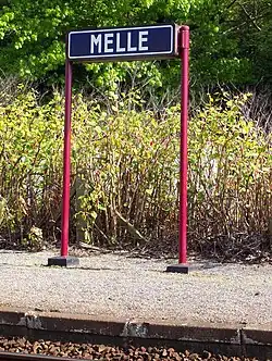 Naambord station Melle