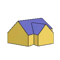 Schematische weergave steekdak
