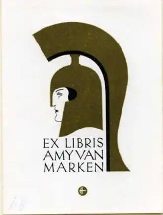 Ex libris van Van Marken (ontwerp door Stefan Schlesinger)
