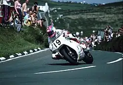 Steve Hislop (Norton NRS 588) in 1992 bij Creg-ny-Baa. Hij werd tweede in de Formula One TT
